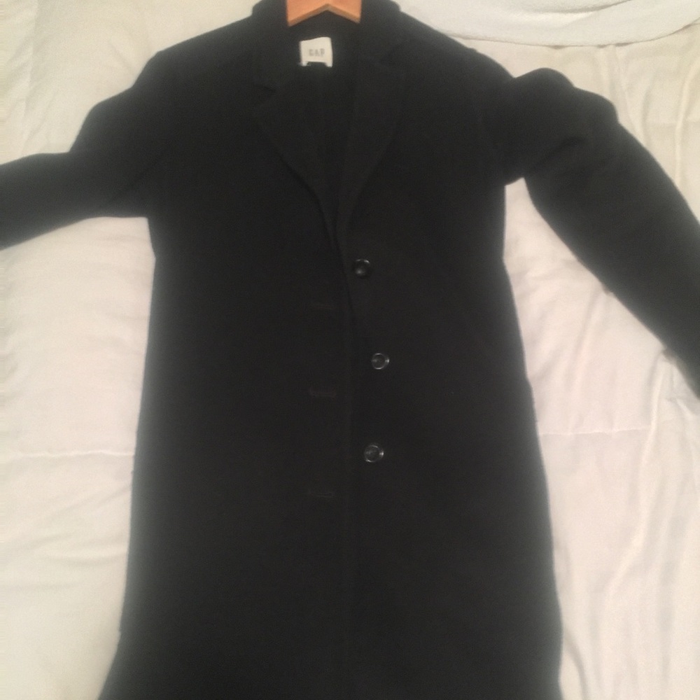 Black Car Coat XS, 54% Wool